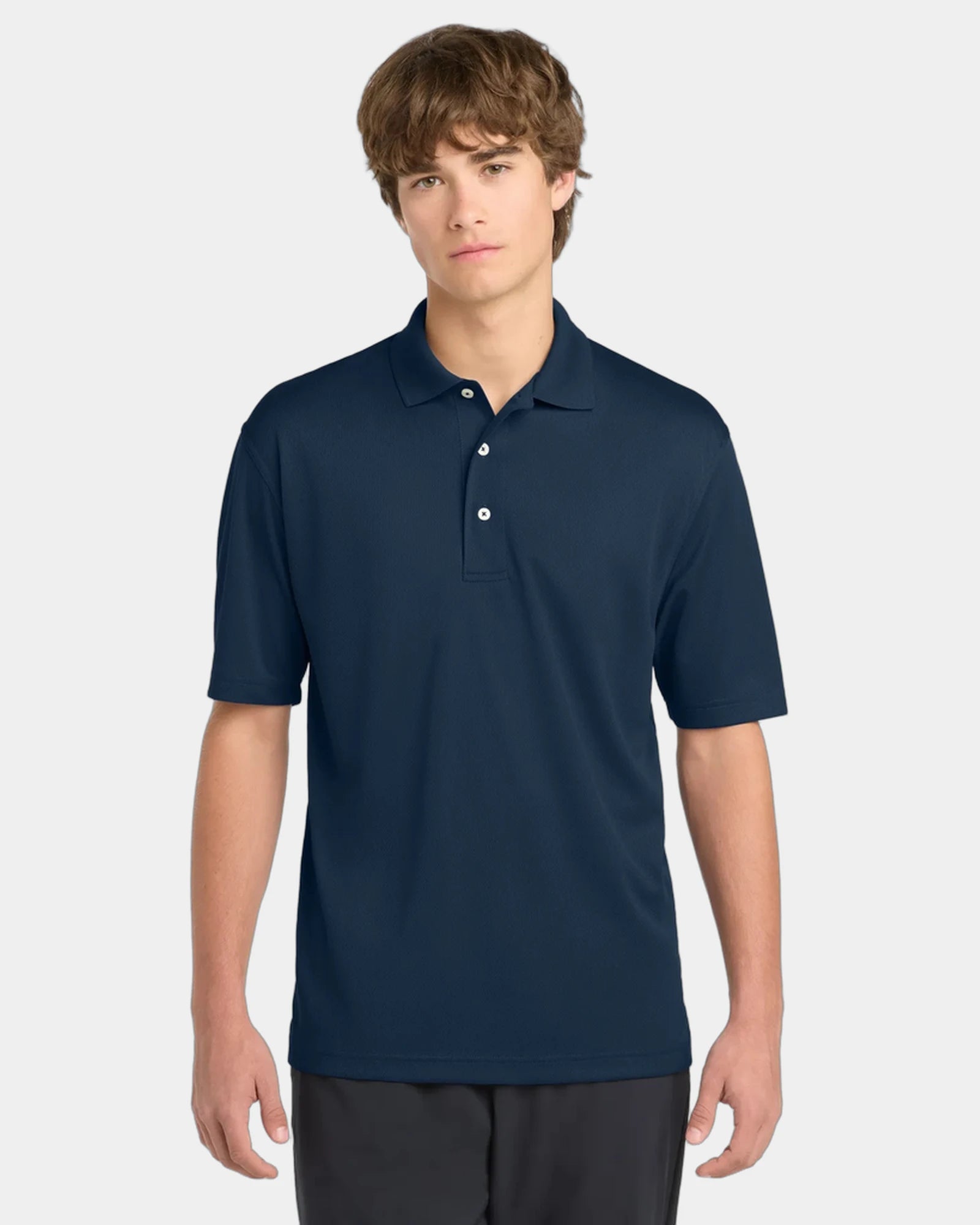 Custom tall polyester mesh Dri-Mesh polo shirt - Navy